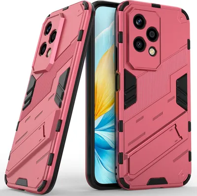 Produktbild von Armor Hülle für Honor 200 Lite Hybrid PC TPU Bumper Stoßfestes Schutzhülle mit Standfunktion Rosa