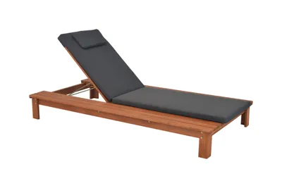 Produktbild von Merxx Gartenliege Viana, Rücken verstellbar, seitliche Ablagefläche, inkl. Kissen - Eukalyptus