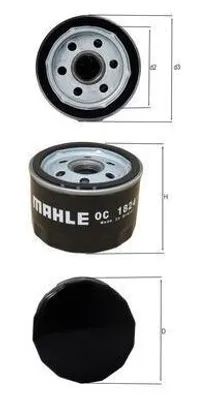 Produktbild von Ölfilter MAHLE OC 1824 Anschraubfilter
