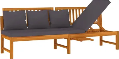 Produktbild von vidaXL Tagesbett mit Grauen Kissen 200x60x75 cm Massivholz Akazie