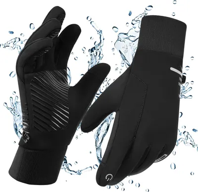 Produktbild von wasserdichte Winterhandschuhe fš¹r M?nner, Motorrad-Winterhandschuhe fš¹r Frauen, Touchscreen, rutschfestes Silikon, Thermohandschuhe zum Skifahren, Radfahren, Laufen