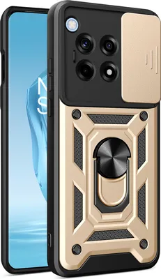 Produktbild von Hülle für OnePlus 12R Magnetische Ring Ständer Halter Dia Kameraschutz TPU Bumper Silikon Schutzhülle Gold