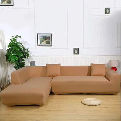 Produktbild von ele ELEOPTION 2 pcs 3 Sitzer Sofahussen Sofabezug Stretch elastische Sofahusse Sofa Abdeckung 170-220cm, Hellbraun