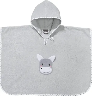 Produktbild von Erwin Müller Kinder-Poncho Esel" mit Kapuze hellgrau 50x70 cm"