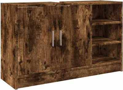 Obrázek produktu pro vidaXL Toaletní stolek 90x29x55 cm, kouřový dub Materiál na bázi dřeva