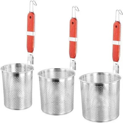 Obrázok produktu pre Sievko na cestoviny, 3-dielne – nerezová oceľ – s mikroperforáciami