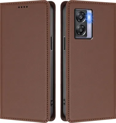 Obrázek produktu pro Kožené pouzdro pro Oppo K10 5G, magnetické flipové pouzdro zPolyuretankůže se stojánkem Hnědá