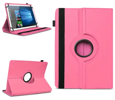 Produktbild von Tablet Tasche für 10 - 10.1 Zoll Hülle Cover 360° Drehbar Universal Schutz CaseFarben:Pink