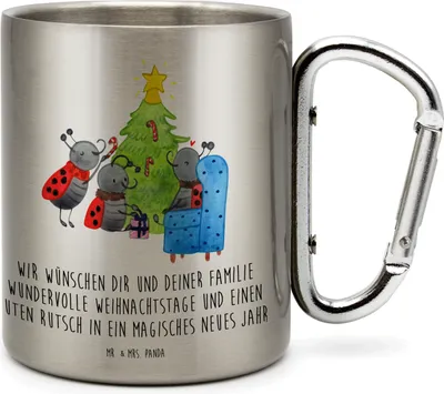 Produktbild von Mr. & Mrs. Panda Thermobecher Weihnachten Smörle - Transparent - Geschenk, Edelstahl-Thermobecher, Tannennadeln, Teetasse, Weihnachtsbaum, Pfefferminzstange, Reisebecher