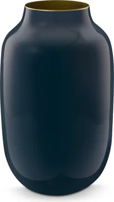 Produktbild von Pip Studio Vase Metal Oval Farbe Mid Blue Größe 30cm