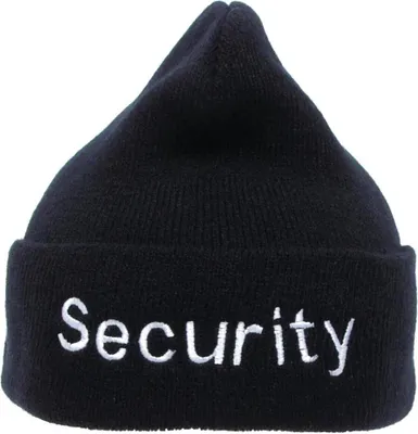 Produktbild von MFH Rollmütze, Polyacryl, silber bestickt,"Security", schwarz