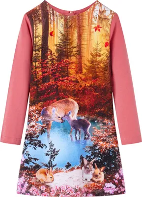 Produktbild von Kinderkleid mit Langen Ärmeln Altrosa 128
