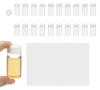 Glasfläschchen 20 ml, 20 Stück, mit Schraubverschluss und Etiketten