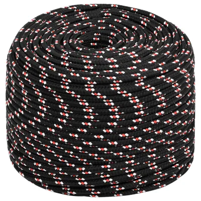 Image de vidaXL Corde de bateau noir 8 mm 50 m polypropylène