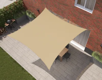 Produktbild von Kopu® Sonnensegel, 5 5 m, quadratisch, Wasserdicht, 230 Gramm, Sonnentuch – Sand