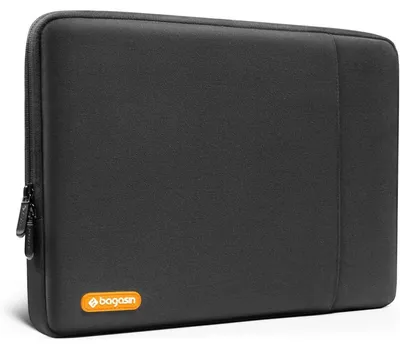 Immagine prodotto di Custodia per laptop da 14 pollici, nera, in poliestere, con tasca esterna e protezione antiurto