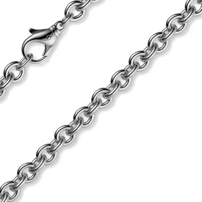Produktbild von 2,7mm Kette Collier Rundankerkette aus 750 Gold Weißgold, 55cm Uni