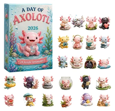 Obrázok produktu pre 2026 Zviera Vianočný Kalendár Kalendár Adventný Kalendár Axolotl Kreslený B