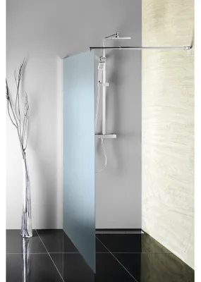 Zdjęcie produktu dla Ścianka szklana WALK-IN do montażu na ścianie ze wspornikiem, 1-częściowa, 1000 mm, szkło ceglane