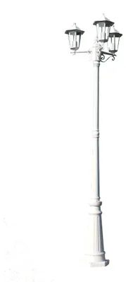 Productafbeelding van vidaXL Tuinlamp, 3 vlammen, 215 cm, wit, aluminium