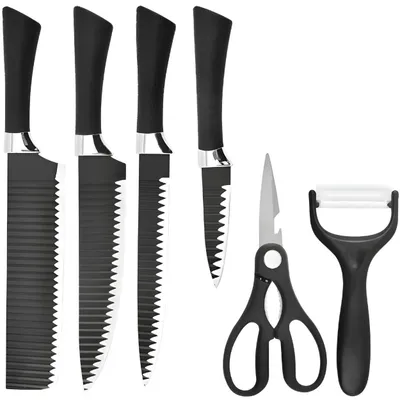 Image de Ensemble de Couteaux de Cuisine YT-40865 - Noir, Pratique et Élégant KP40865