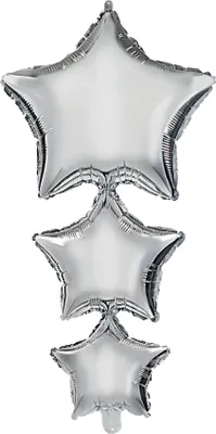 Zdjęcie produktu dla 1 balon foliowy, nadający się do napełnienia helem, srebrne gwiazdy, średnica 96 cm / 38 cali