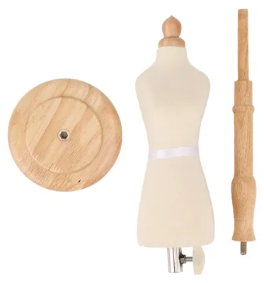 Kleiderbüste aus Buchenholz mit verstellbarem Ständer, 1 Stück