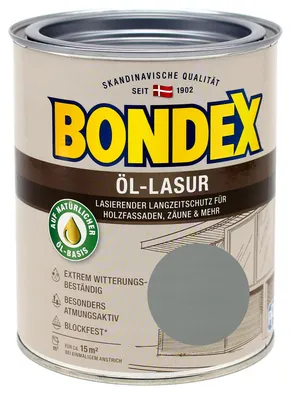 Produktbild von Bondex Öl-Lasur 0,75L metallic grau Wetterschutz Holzlasur Langzeitschutz