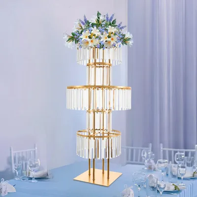 Immagine prodotto di Supporto per fiori a 5 livelli, ideale per decorazioni nuziali, altezza 110 cm