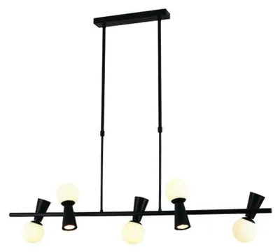 Zdjęcie produktu dla Lampa wisząca ACA 5xG9+5xGU10 KIMOLOS, czarna, metal + biała, 120x26x120 cm, OD94205PB