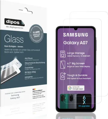 Immagine prodotto di 2x Pellicola Protettiva per Samsung Galaxy A07 Protezione Vetro Flessibile 9H dipos