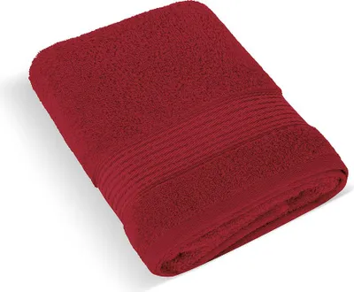 Imagen del producto de Toalla de rizo, 70x140 cm, con franjas, 450 g, color burdeos