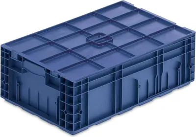 Produktbild von VDA KLT Kleinladungsträger mit Verbundboden & Auflagedeckel | HxBxT 21,3x40x60cm | 34,9 Liter | KLT, Transportbox, Transportbehälter, Stapelbehälter
