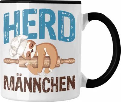 Produktbild von Trendation - Sternekoch Tasse Geschenk für besten Koch der Welt Herd Männchen (Schwarz)