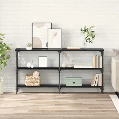 Obrázok produktu pre vidaXL Konzolový stolík čierny dubový vzhľad 150 x 29 x 75 cm