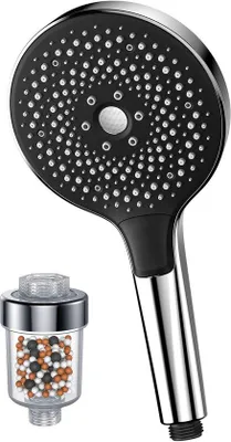 Immagine prodotto di Doccia a pioggia a risparmio idrico con filtro, 4 tipi di getto, alta pressione, cromata