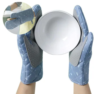 Produktbild von Ofenhandschuhe, Hitzebeständige Topfhandschuhe, Silikon Anti-Rutsch Design, Geeignet für Kochen, Backen, Grillen
