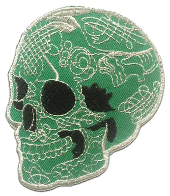 Obrázok produktu pre Skull Skeleton - záplata, nažehľovacia záplata, nášivky, nášivky, nažehľovacie, Veľkosť: 8 x 9,5 cm