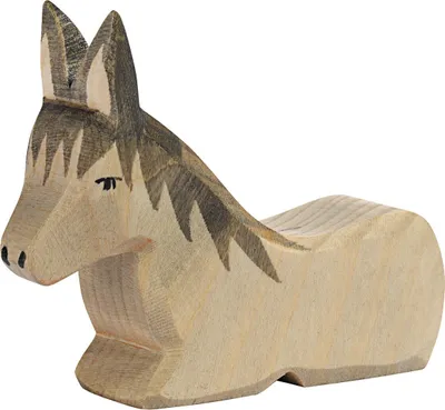 Produktbild von Ostheimer Holzfigur Esel II, liegend, handgefertigt, 9 cm