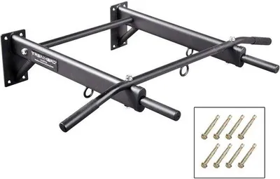 Produktbild von Wandhalterung für Zugstange, belastbar bis 350 kg, mit 3 Aufhängungspunkten für Sandsäcke, TRX- oder Slingtrainer, inklusive robuster Dübel und Schrauben für die Montage