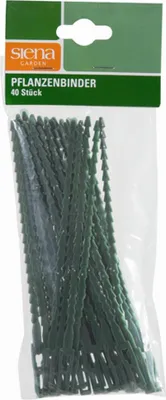 Produktbild von Siena Garden 323070 Pflanzenbinder, verstellbarer Kunststoff-Binder für Jungbäume & Pflanzen, 17 cm, grün (40er Pack)