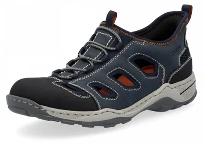 Image de Rieker Pantoufles en gelocht gefloch. fashionable in blau, Gr. 43