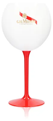 Produktbild von G.H. Mumm Sekt Acryl Glas 0,62l Ballonglas Champagner Weiß roter Stiel