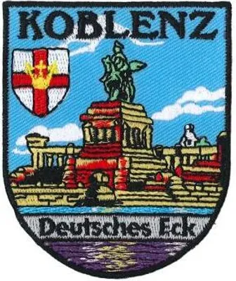Produktbild von Aufnäher Patches Wappen Koblenz Deutsches Eck Gr. ca. 6 x 7,4 cm 05432