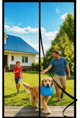 Imagen del producto de Mosquitera magnética, malla anti-mosquitos para puertas y ventanas, 130 x 220 cm, protección contra insectos