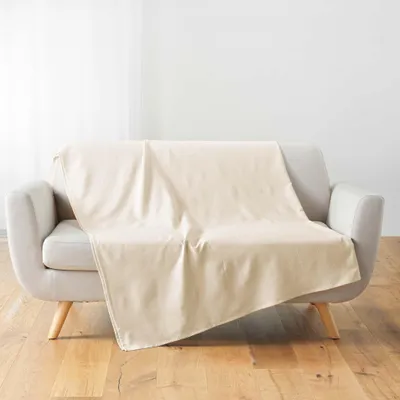 Image de Plaids - Douceur d'Intérieur - LUCILE - Polycoton - 180 x 220 cm - Sable