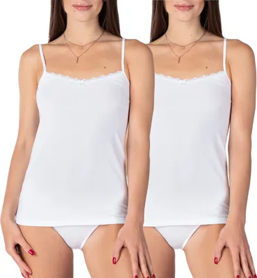 Image de Maillot de corps pour femme Bellivalini en coton avec dentelle BLV50-221 (blanc, 4XL)