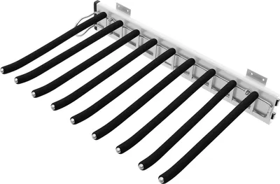 Produktbild von Ausziehbarer Hosenhalter für Kleiderschrank - Teleskopischer Hosenauszug links - Für 9 Hosen - Platzsparender Kleiderschrank-Organizer - Schwarz