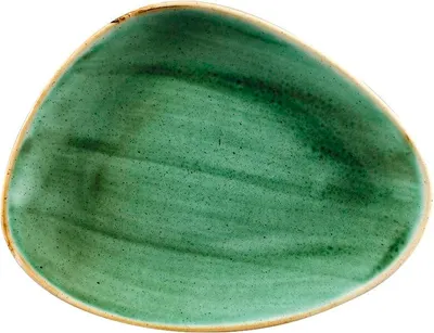 Produktbild von CHURCHILL Stonecast Samphire Green Teller flach, triangle, Länge: 265 mm