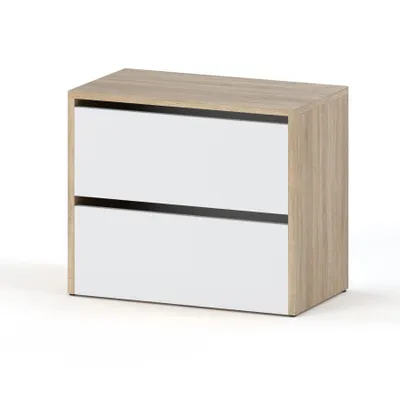 Produktbild von STIV Möbel | Schuhschrank mit Klappen | Sonoma Eiche / Weiß Matt | 60x36x50 cm | modular erweiterbar | modern & platzsparend